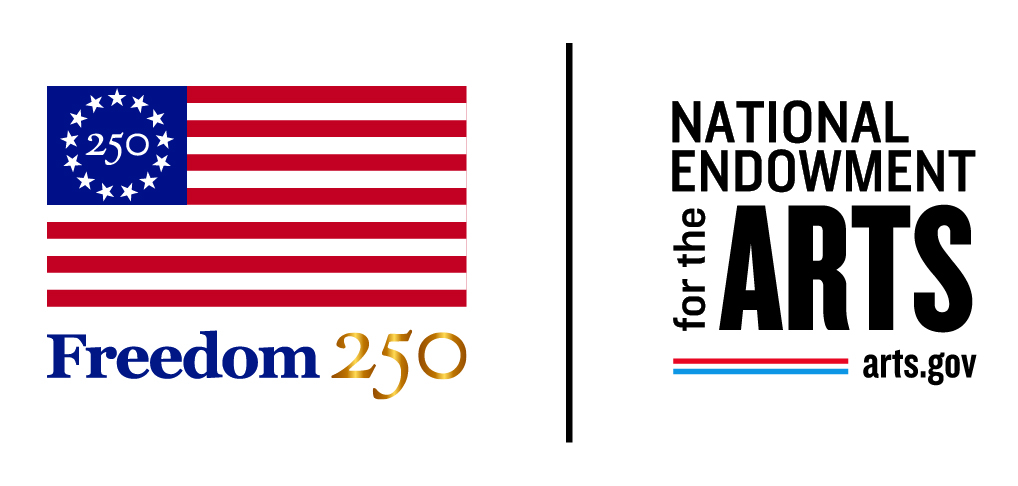Logo Stylized American flag and National Endowment for the Arts logo side by side.